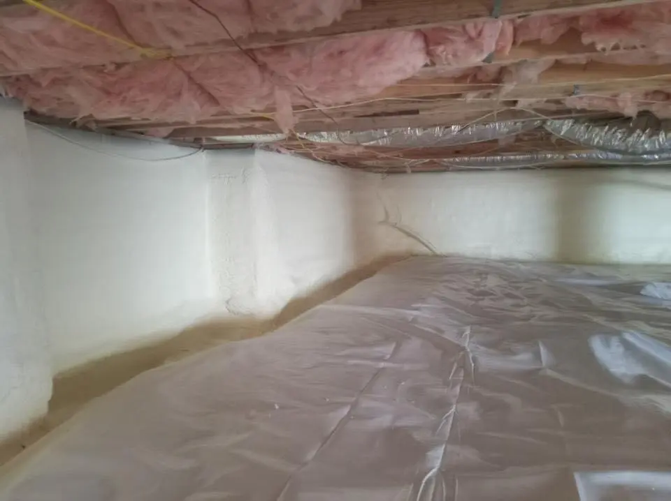 Crawl space encapsulation with closed-cell spray foam for Roof Waterproofing in West Haverstraw